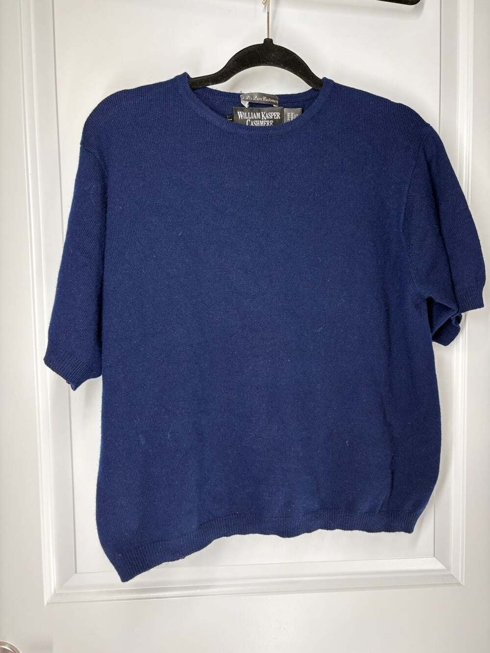 100% Pure Cashmere 2-Ply Navy Sweater L - William Kasper
